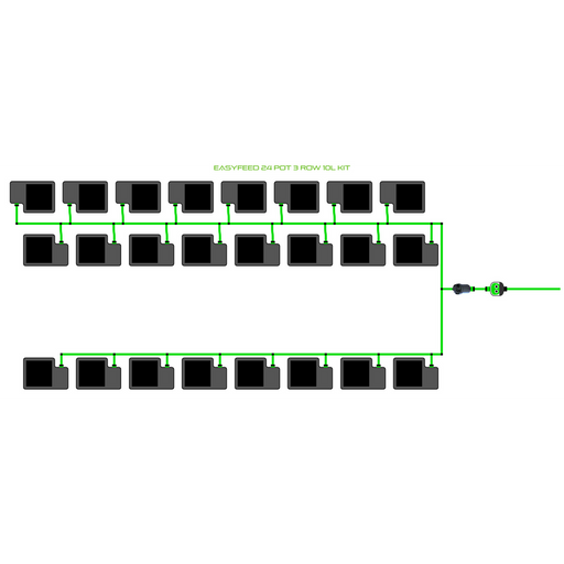Alien Hydroponics EasyFeed 24 Pot 3 Row Kit