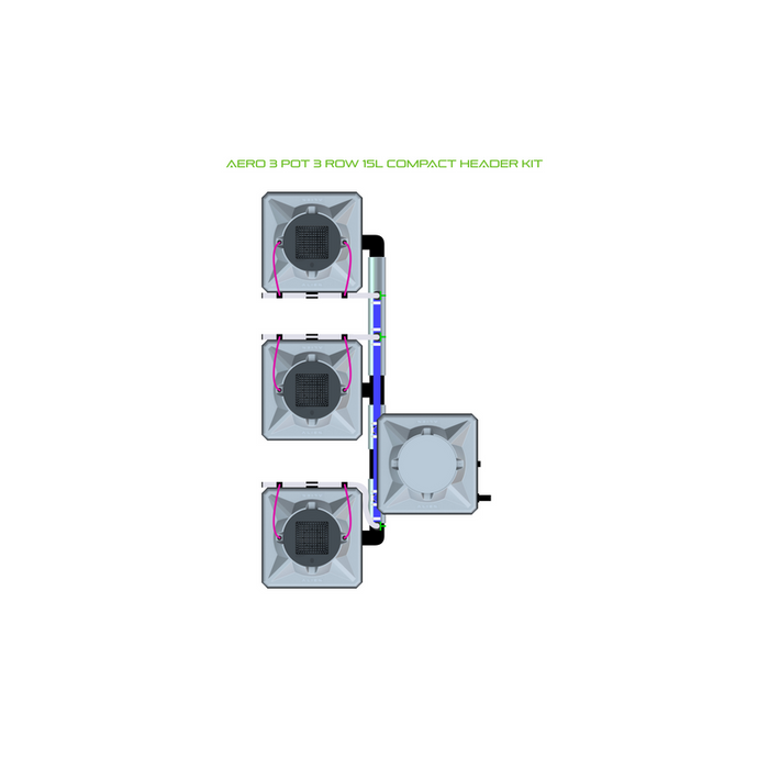 Alien Hydroponics AERO 3 Pot 3 Row Kit