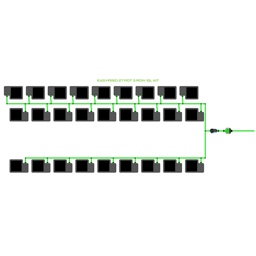 Alien Hydroponics EasyFeed 27 Pot 3 Row Kit