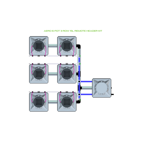 Alien Hydroponics AERO 6 Pot 3 Row Kit