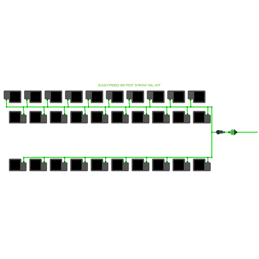 Alien Hydroponics EasyFeed 30 Pot 3 Row Kit