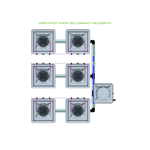 Alien Hydroponics AERO 6 Pot 3 Row Kit