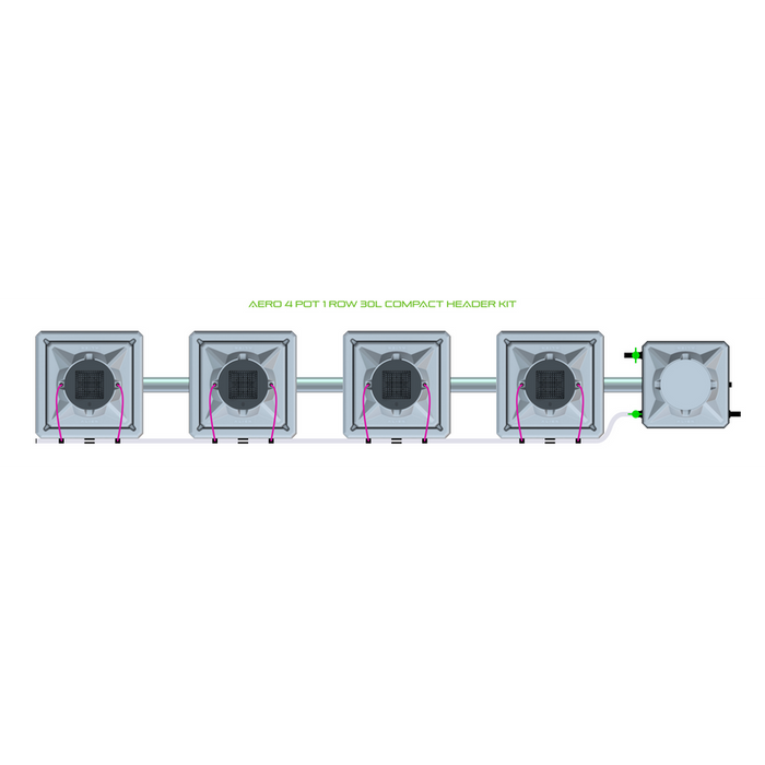 Alien Hydroponics AERO 4 Pot 1 Row Kit