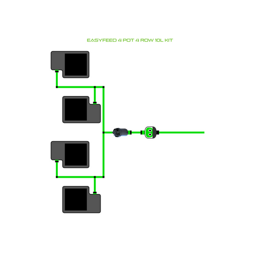 Alien Hydroponics EasyFeed 4 Pot 4 Row Kit
