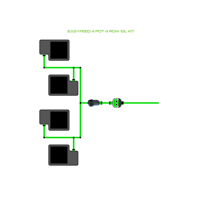 Alien Hydroponics EasyFeed 4 Pot 4 Row Kit