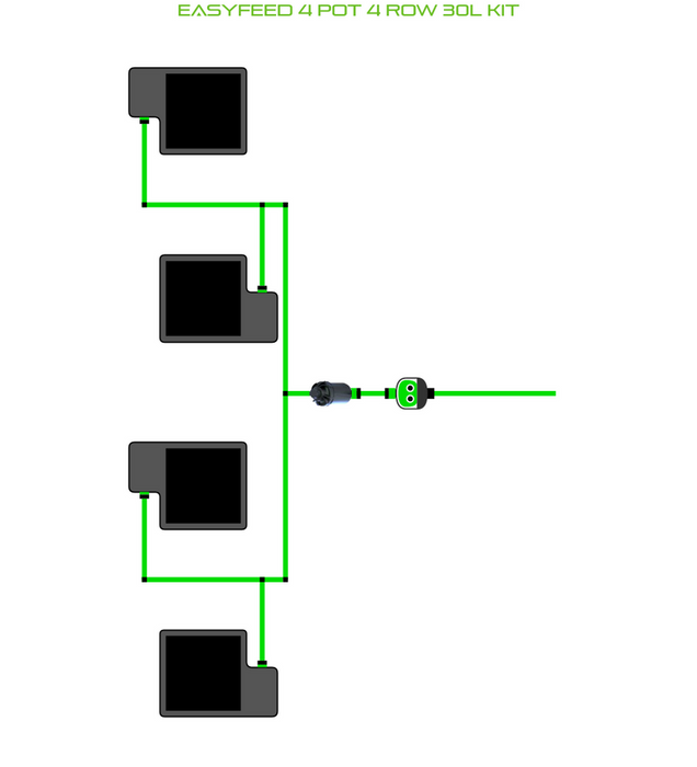 Alien Hydroponics EasyFeed 4 Pot 4 Row Kit