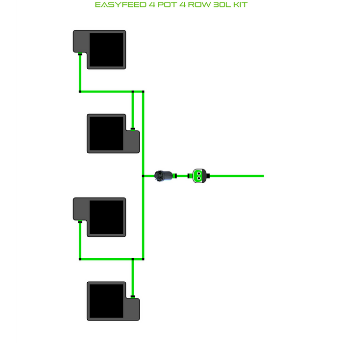 Alien Hydroponics EasyFeed 4 Pot 4 Row Kit