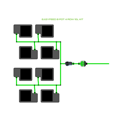 Alien Hydroponics EasyFeed 8 Pot 4 Row Kit