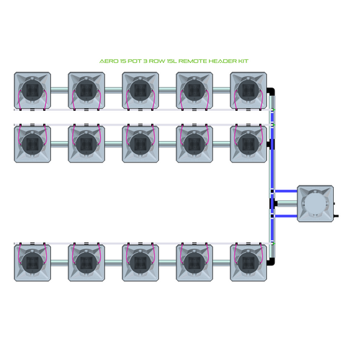 Alien Hydroponics AERO 15 Pot 3 Row Kit