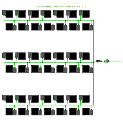 Alien Hydroponics EasyFeed 42 Pot 6 Row Kit