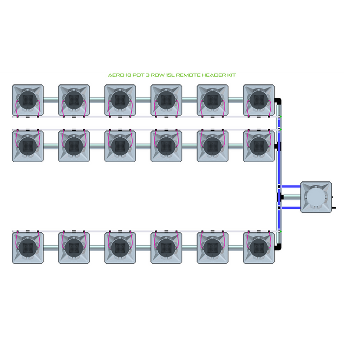 Alien Hydroponics AERO 18 Pot 3 Row Kit