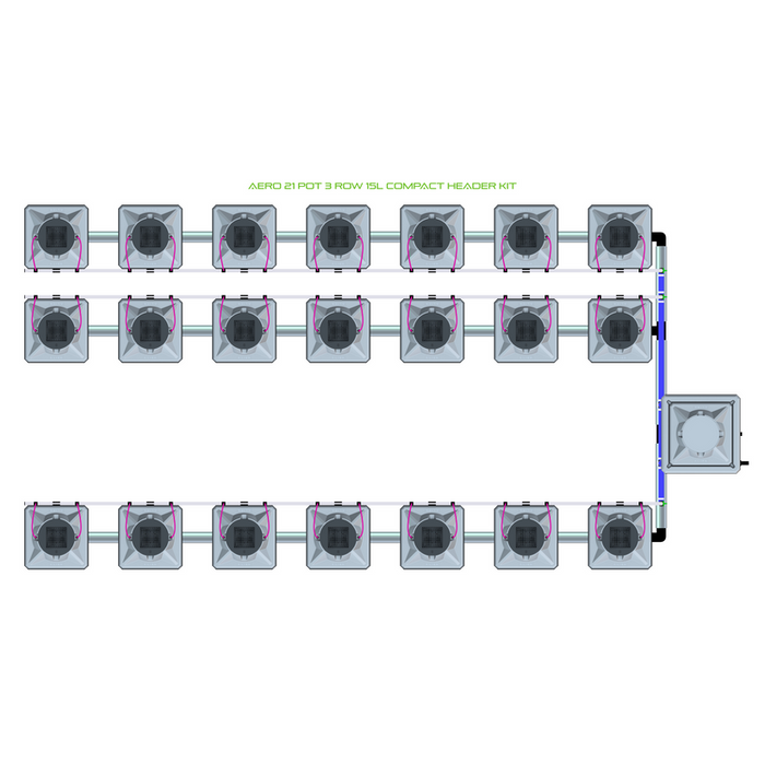 Alien Hydroponics AERO 21 Pot 3 Row Kit