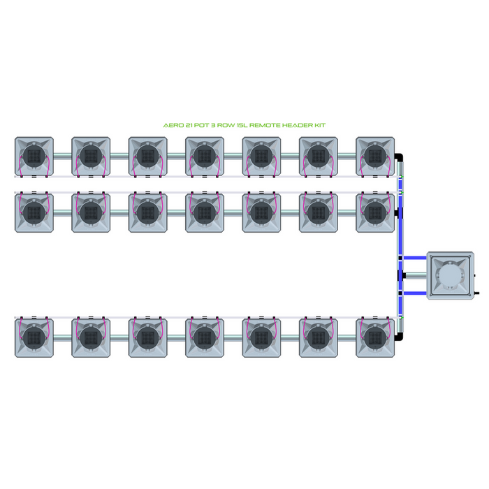 Alien Hydroponics AERO 21 Pot 3 Row Kit