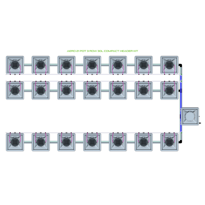 Alien Hydroponics AERO 21 Pot 3 Row Kit