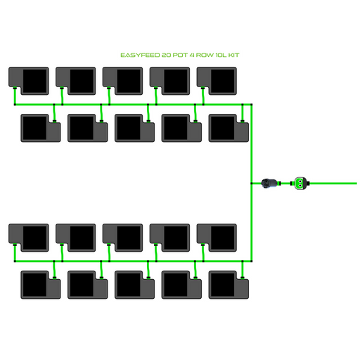 Alien Hydroponics EasyFeed 20 Pot 4 Row Kit