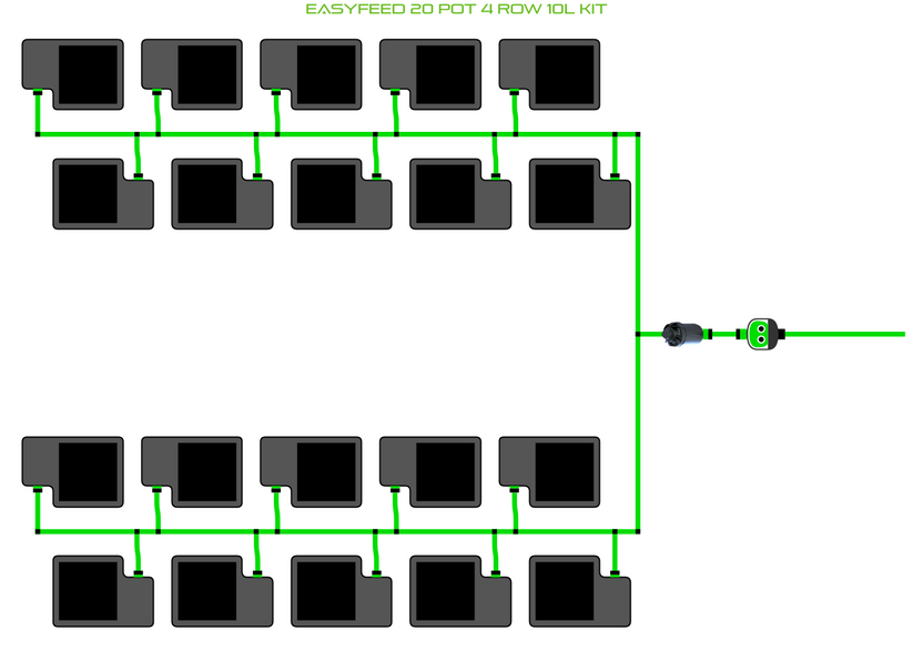 Alien Hydroponics EasyFeed 20 Pot 4 Row Kit