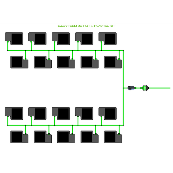 Alien Hydroponics EasyFeed 20 Pot 4 Row Kit