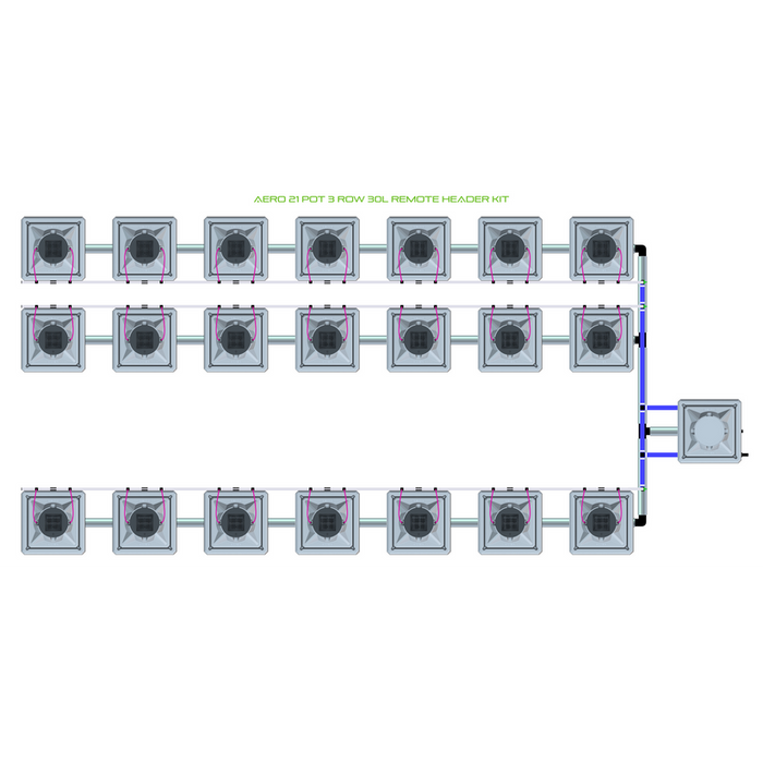 Alien Hydroponics AERO 21 Pot 3 Row Kit