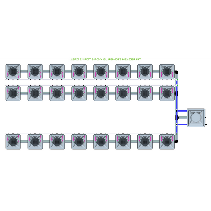 Alien Hydroponics AERO 24 Pot 3 Row Kit