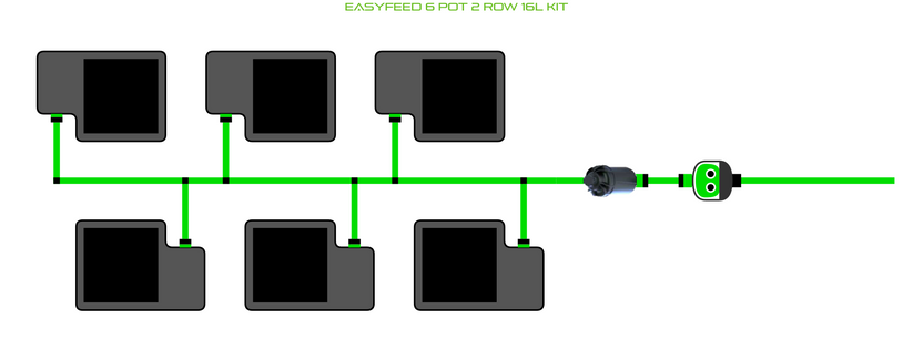 Alien Hydroponics EasyFeed 6 Pot 2 Row Kit