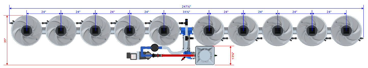 Alien Hydroponics V-SYSTEM 10 Pot 1 Row Kit