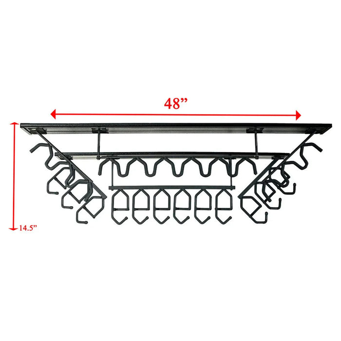 Hold Up Displays HD91-B Rifle Rack Slatwall Display Package, Black