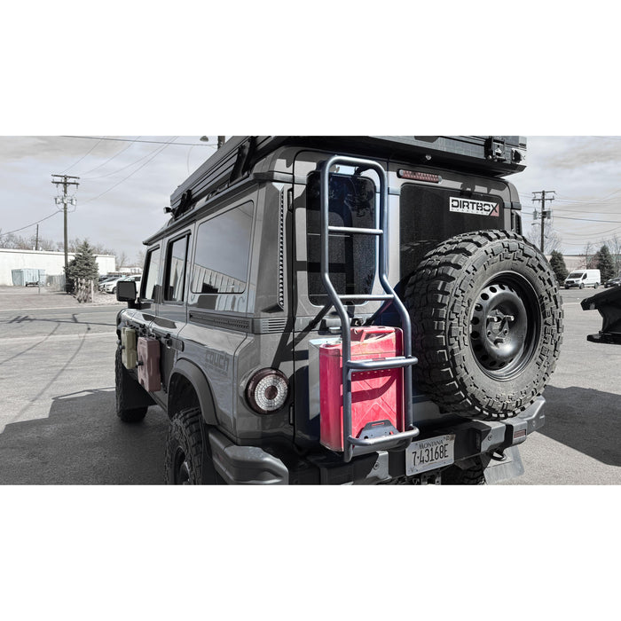 Dirtbox Overland Ineos Grenadier Rear Ladder with Jerry Can Holder | No-Drill Overland Accessory