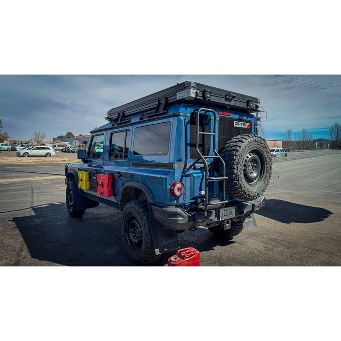 Dirtbox Overland Ineos Grenadier Rear Ladder with Jerry Can Holder | No-Drill Overland Accessory