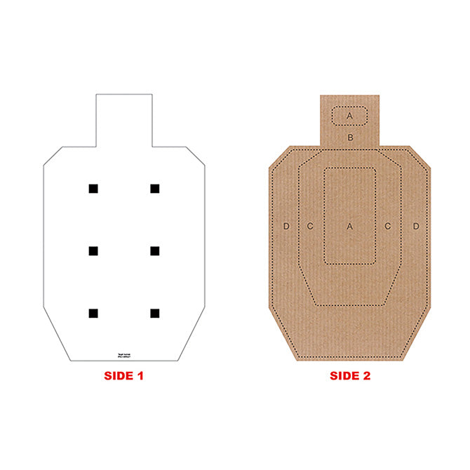 Action Target 2 Sided Modified IPSC/USPSA Cardboard Torso Target