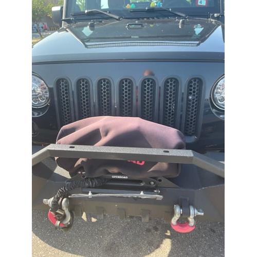 OPENROAD Winch Protection Cover Heavy Duty Waterproof Dust-proof Black Neoprene,Ideal for 2000-17500lbs