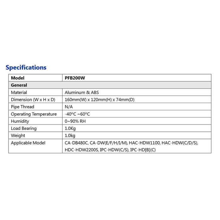 BackStreet Surveillance PFB203W- Pendant Mount