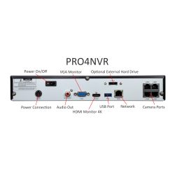 BackStreet Surveillance (PRO4NVR) 4K NDAA Certified 4 IP Video Channel NVR