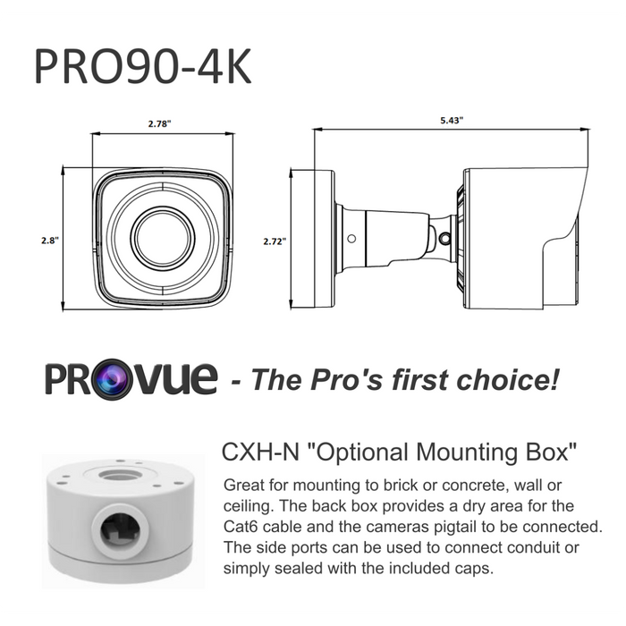 BackStreet Surveillance (Pro90-4K) 4K Outdoor Security Camera with Audio