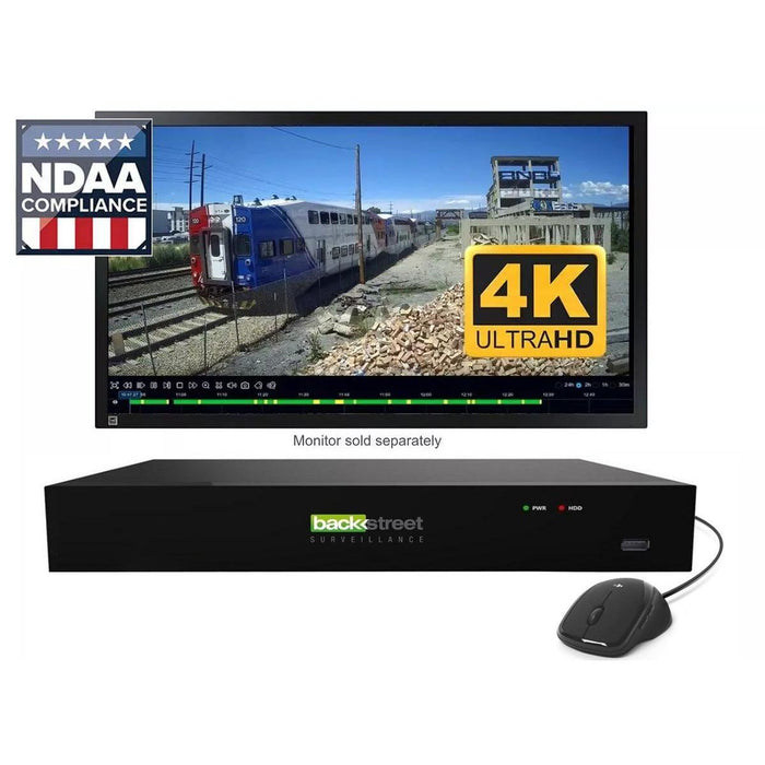 BackStreet Surveillance (PRO16NVR) 4K NDAA Certified 16 IP Video Channel NVR