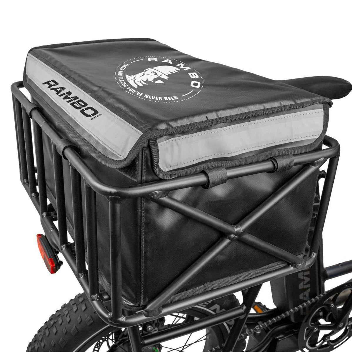 Cestino Posteriore Piccolo Per Bici Elettriche Rambo Modello R143-S (nero, Alluminio 6061) Spedizione Gratuita