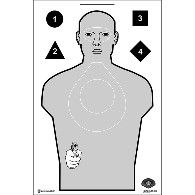 Action Target San Jose (CA) PD White Cardboard Qualification Target