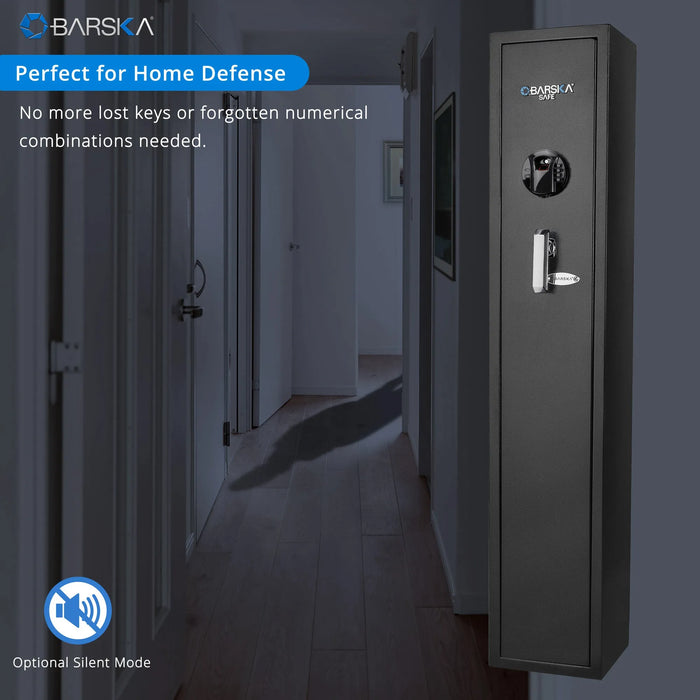 Barska HQ800 AX12760 Biometric Keypad Rifle Safes | Keypad-C, Black - Ironclad Sentry