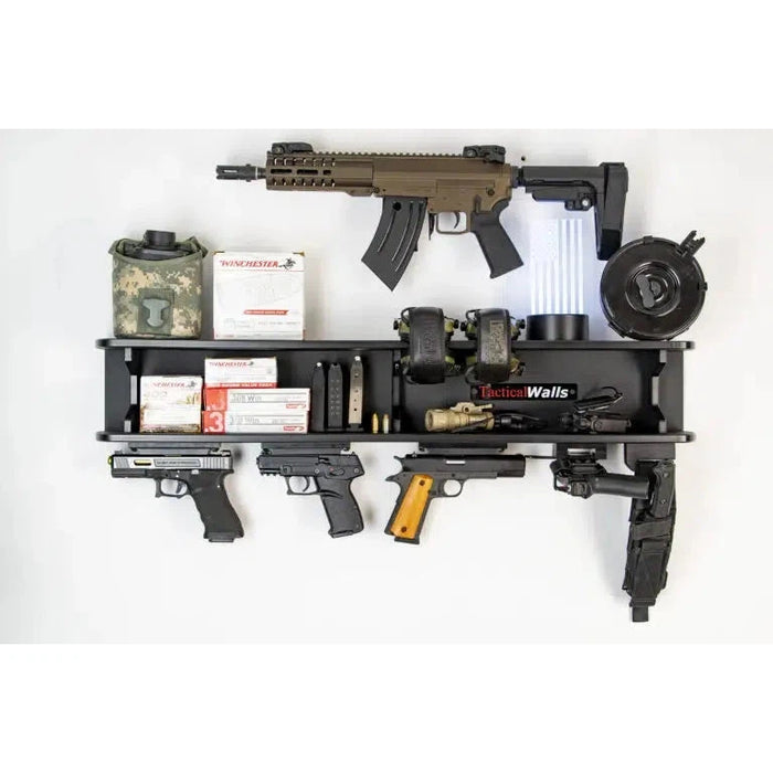 TacticalWalls ModWall Dual Shelf Package, Black - Ironclad Sentry