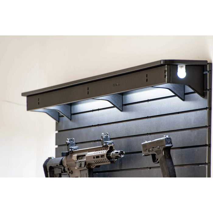 TacticalWalls ModWall Light Shelf, Black - Ironclad Sentry