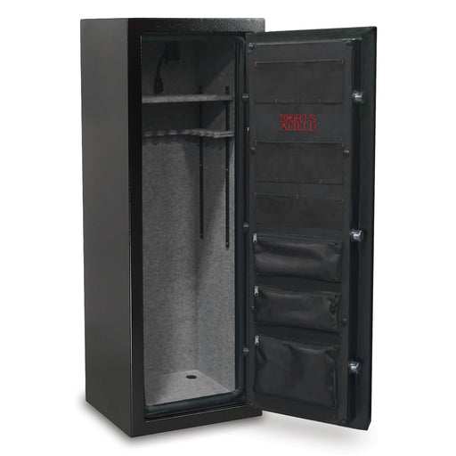 Sports Afield Preserve SA5520PX 18-Gun Fire and Waterproof Gun Safe with Electronic Lock, Black Textured Gloss - Ironclad Sentry