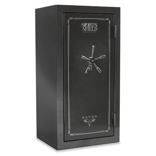 Sports Afield Haven SA5930HX-BIO 36-Gun Fire and Waterproof Electronic Lock Gun Safe, Metal Gray Gloss Metallic Finish - Ironclad Sentry