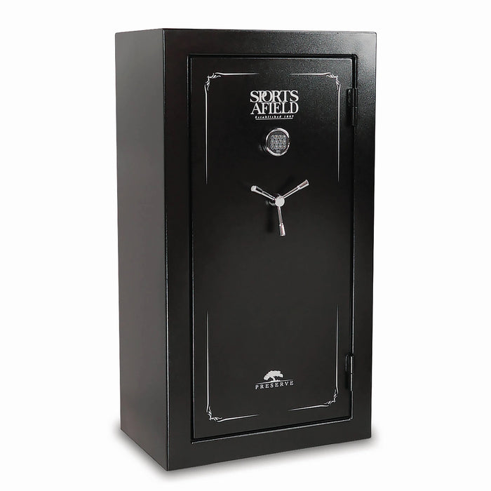 Sports Afield Preserve SA5932P 32-Gun Fire and Waterproof Gun Safe with Electronic Lock, Black Textured Gloss - Ironclad Sentry