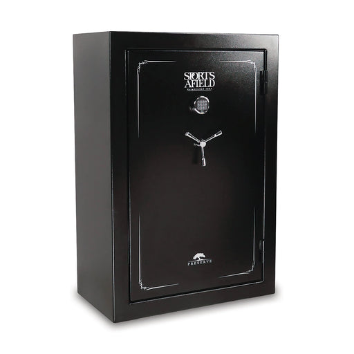 Sports Afield Preserve SA5940P 40-Gun Fire and Waterproof Gun Safe with Electronic Lock, Black Textured Gloss - Ironclad Sentry