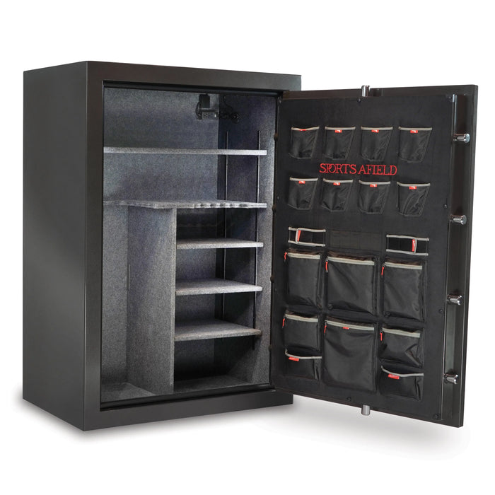 Sports Afield Haven SA5942HX 48-Gun Fire and Waterproof Electronic Lock Gun Safe, Metal Gray Gloss Metallic Finish - Ironclad Sentry