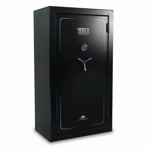 Sports Afield Preserve SA72040P 60-Gun Fire and Waterproof Gun Safe with Electronic Lock, Black Textured Gloss - Ironclad Sentry