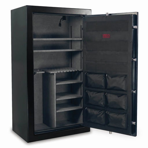 Sports Afield Preserve SA72040P 60-Gun Fire and Waterproof Gun Safe with Electronic Lock, Black Textured Gloss - Ironclad Sentry