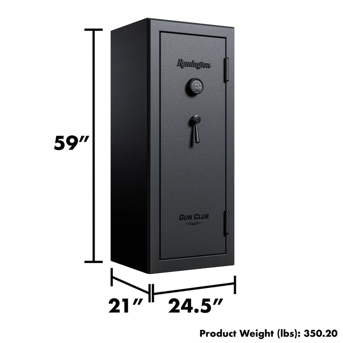 Remington Gun Club SAR5920GC 20 + 2-Gun Fireproof and Waterproof Gun Safe with Electronic Lock, Black Gloss Hammertone Finish - Ironclad Sentry