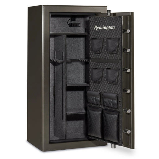 Remington Express SAR5924E 24-Gun Fireproof and Waterproof Gun Safe with Electronic Lock, Graphite Satin Metallic Finish - Ironclad Sentry