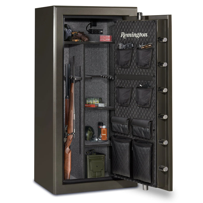 Remington Express SAR5924E 24-Gun Fireproof and Waterproof Gun Safe with Electronic Lock, Graphite Satin Metallic Finish - Ironclad Sentry