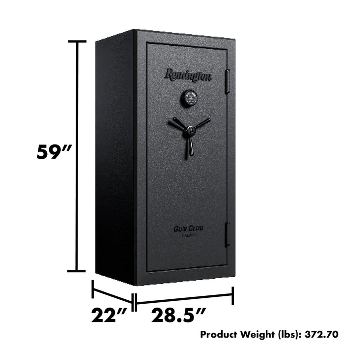 Remington Gun Club SAR5926GC 26 + 4-Gun Fireproof and Waterproof Gun Safe with Electronic Lock, Black Gloss Hammertone Finish - Ironclad Sentry